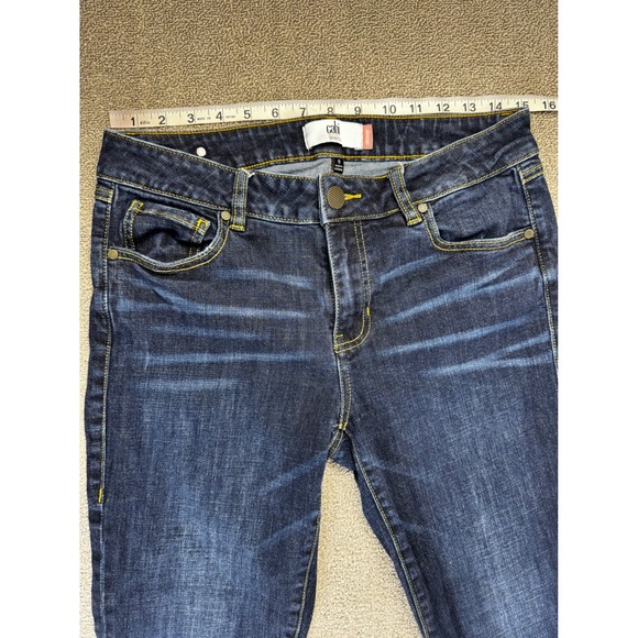 Cabi Skinny Jeans Womens 8 Dark Wash Raw Hem Distressed Denim 4150 Indigo - Picture 4 of 8